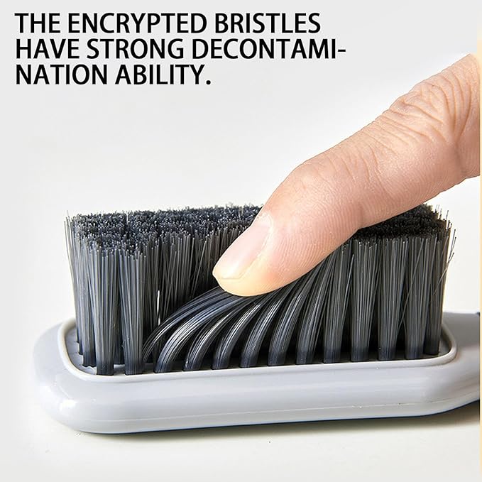 2 Pack Shoe Brush,Shower Cleaning Brush,Scrub BrushComfort Grip,Ideal for Cleaning Bathroom, Shower, Kitchen Bristle Brush (Grey Shoes Brush)