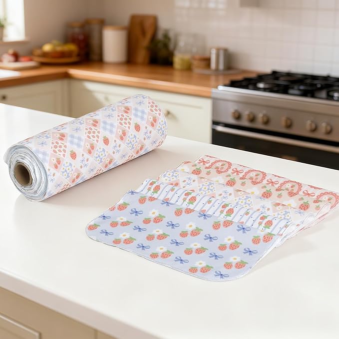 25 Pack Reusable Tissue Paperless Towel Roll Washable Cotton for Kitchen Towels Zero Waste Products Replacement Tissue (RT-G)