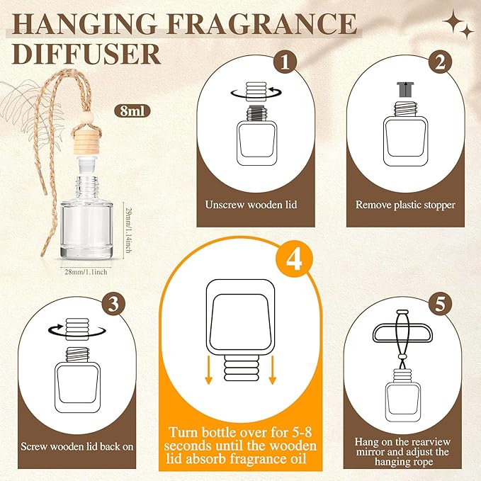 AROIC 12 Pack Car Air Freshener, Car Smell Air Freshener Diffuser Essential Oil Scent for Women & Men, Car Accessories Interior, Valentine's Day Gifts Hanging Auto Light Fragrance with Many Flavors