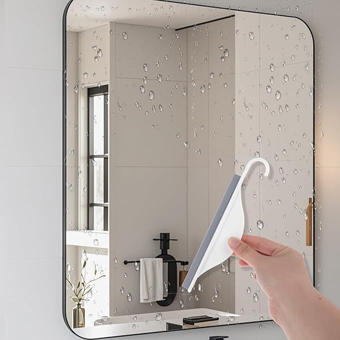 Sink Squeegee, Mini Squeegee with Hanging Hook, Silicone Mirror Squeegees, Bathroom Squeegees for Shower Cleaning Sink, Bathroom, Glass, Car Windows Wiper Scraper