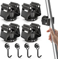 3-H Magnetic Broom Holder with Strong Magnetic Hook 8 Pack,Broom Holder Wall Mount for Garage Garden Shed Storage System Laundry Room Home Kitchen Organization