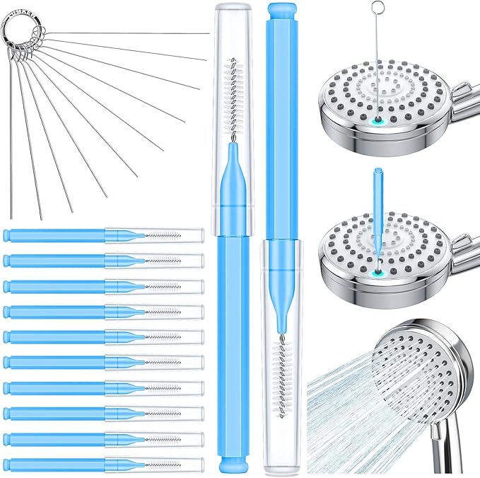 Shower Head Cleaner Picks, Multiple Size Shower Head Cleaning Brush for Small Holes, Showerhead Nozzle Unclogger Tool,Green, 20pcs