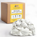 Huck & Terry White T-Shirt Bag of Rags, 7 LB, Recycled Material, Cotton Blend Bar Mop, Reclaimed, Eco-Friendly Cloth, Cleaning & Painting Rags, Lint Free, Highly Absorbent (7 Pound Box)