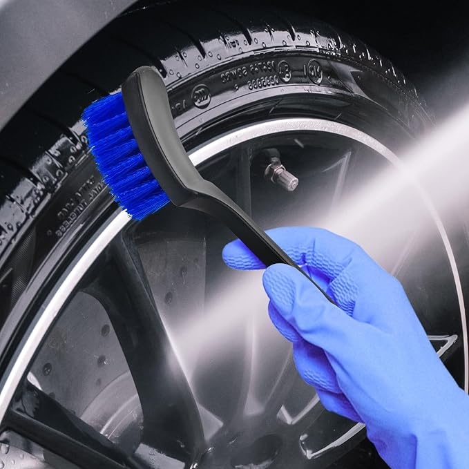 ICSTM Cleaning Brush, Carpet Brush Scrub Brush for Floor Mats Cleaning Brush for Car Interior and tire （Blue, 21 cm x 5cm x 2.6 cm/8.27"*2"*1"）