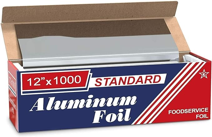 Aluminum Foil Wrap Roll 12 in x 1000 Feet Long Industrial Size and Strength | Commercial Grade & Length Foil Wrap for Food Service Industry and Home Use Strong Silver (12 in x 1000 ft, 1 Pack)