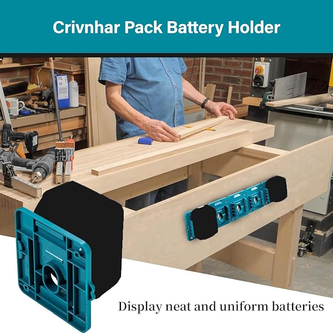 Crivnhar Battery Mount Holder Compatible for Makita 18V Batteries, Wall Mounts Hanger Fit for BL1860 BL1850 BL1840 BL1830, Organize Garage/Workshop/Work Truck(5 Pack, w/10 Screws, No Battery)