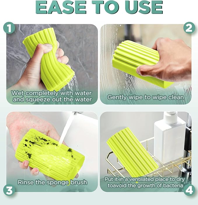 Sponge Duster, Dust Cleaning Sponge, Reusable Household Cleaning Sponge Tool for Blinds, floorboards, Fan Blades, Vents, Glass, Railings, Mirrors