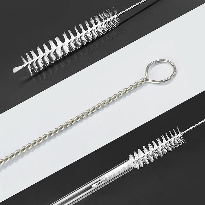 Straw Cleaner Brush Long 10 Inch, Straw Cleaner of Bristles Diameter 10 mm, Reusable Stainless Steel Nylon Straw brush can be used to Clean Stanley Mug, Sippy Cups, Baby Bottles,Coffee Machine (6 PCS)