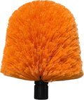 1 Pack Big Cobweb Duster Head Twist-On Spider Web Fuster for Outdoor & Indoor Web Cleaning // Fits Standard 3/4 Inch Threaded Poles // Cobweb Duster Brush Head Only (Orange)