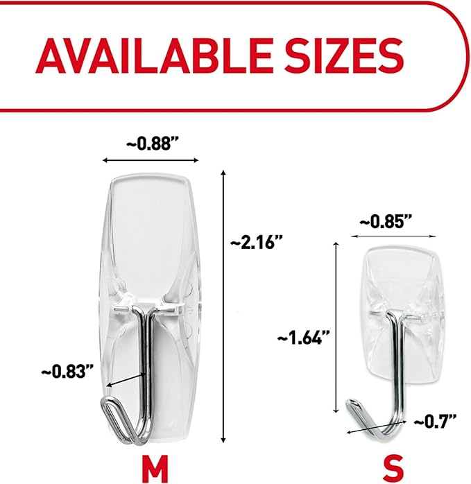 Command Medium Clear Wire Toggle Hooks,10 Wall Hook and 12 Strips, Damage-Free Hanging with Adhesive, Great for Hanging, Organization and Storage, Holds up to 2 lb