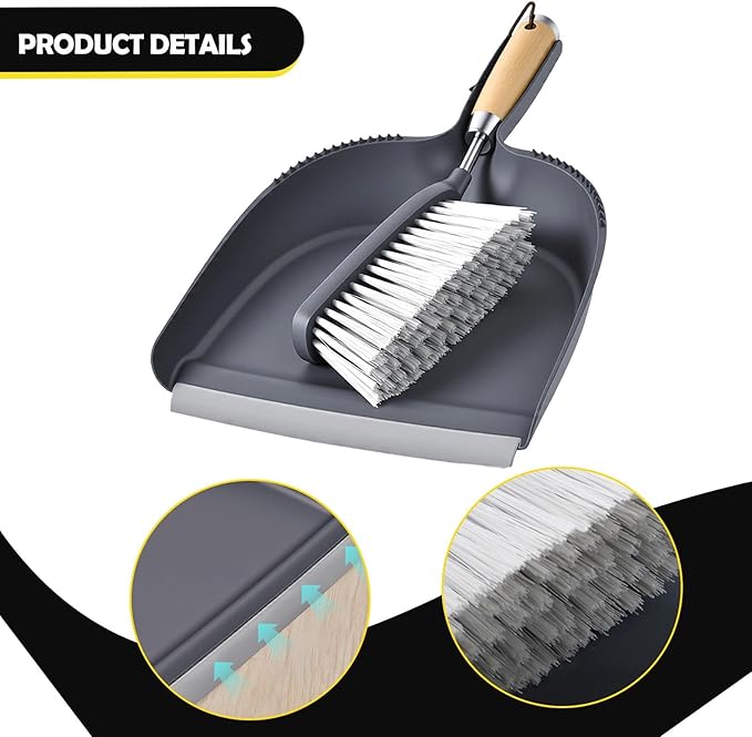 Fenteer Dustpan and Brush Set Mini Portable Multipurpose Handheld Broom and Dustpan for Desktop Sweep Dining Table Keyboard Cabinets