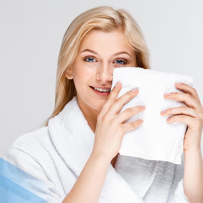 Infinitee Xclusives Luxury Wash Cloths for Showering [13x13] – 100% Cotton Washcloths [Pack of 4], Soft and Absorbent Face Towels for Bathroom Wash Clothes, Gym, and Spa (Eloquent Blue)
