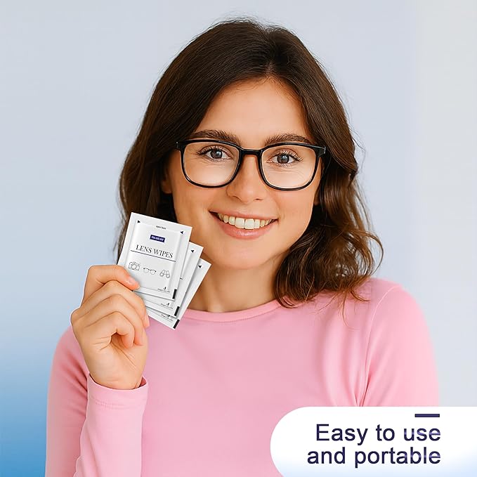 200 Count Lens Wipes for Eyeglasses, Eyeglass Cleaner Wipes for Cameras, Sunglasses, Phone and Computer - Keep Your Lenses Spotless