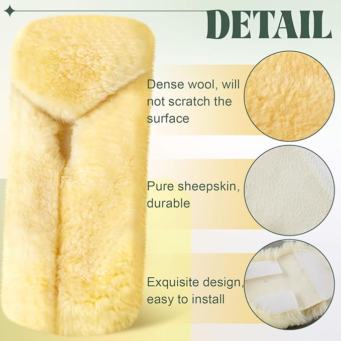 Dingion 1 Pack 13" 100% Pure Lambswool Wash Pad Replacement, Lambswool Wash Mitt for Washing Cleaning RV, Boat, Plane, Car or Truck