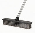 Eyliden Push Broom, Heavy Duty Moss Wire Scrub Brush with Stainless Steel Bristles, 65" Long Handle for Deck, Concrete, Patio Outdoor Cleaning
