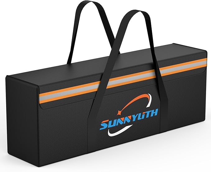 E-Bike Battery Safe Bag Fireproof Explosionproof, Large Document Lipo Waterproof Storage Firesafe Bag for Lithium Battery Cash, Valuables with Silicone Coating & Zipper Closure - 19.29*4.33*7.09"