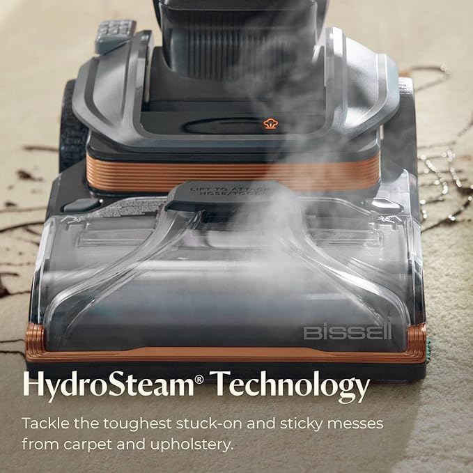 BISSELL Revolution HydroSteam Pet Carpet Cleaner, Upright Deep Cleaner, HydroSteam Technology, 2-in-1 Pet Upholstery Tool & Formulas Included, 3432