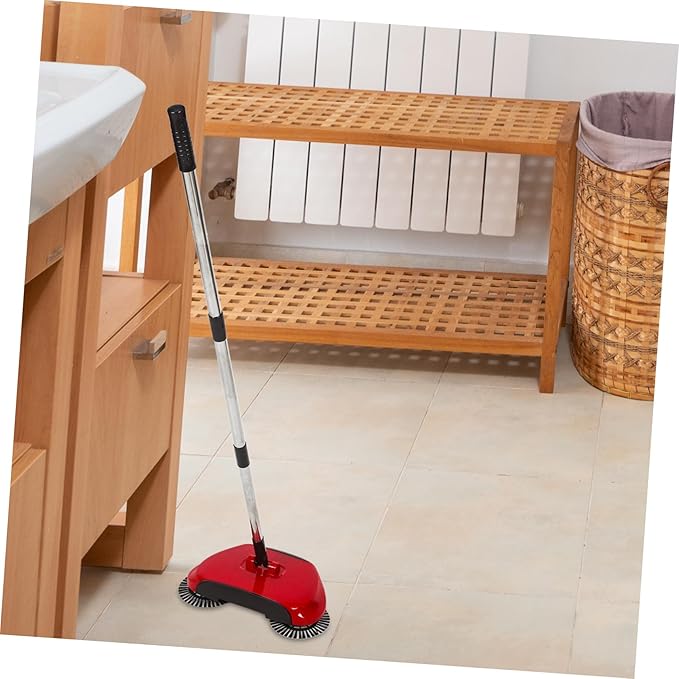 Multi Function Household Cleaning Sweeper Broom with Dustpan and Trash Bin Rotating Floor Mop in Random for Efficient Home Cleaning