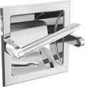 Polished Chrome Recessed Toilet Paper Holder, Bathroom Wall Mount Recessed Pivoting Toilet Tissue Roll Paper Holder Include Rear Mounting Bracket