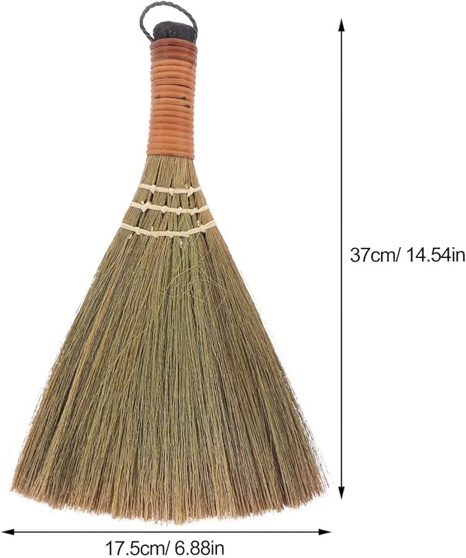 Soft-Haired Mini Broom 12.20 Inch Short Handle Dust Sweeper for Indoor Cleaning Tabletop Hardwood Floors Home Supplies