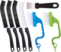 Ginsco 7 Pcs Hard Bristle Crevice Cleaning Brush Kit, Multifunctional Hand Held Gap Cleaning Tools for Small Corner Window Track Kitchen Bathroom