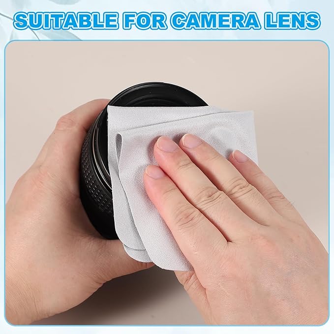PATIKIL Glasses Cleaning Cloth 6.9" x 5.7", 6 Pcs Microfiber Eyeglasses Cleaner Cloths Soft Suede Wipe Screen for Camera Len Eyeglass Screens Phones Smart Devices, Light Gray