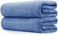 2 Pack Bath Towel Set 35" x 70", Extra Large Waffle Bath Towel Set, Microfiber Super Soft Highly Absorbent, Sturdy Quick Drying Towels for Bathroom, Gym, Sports, Yoga (2PCS Light Blue)
