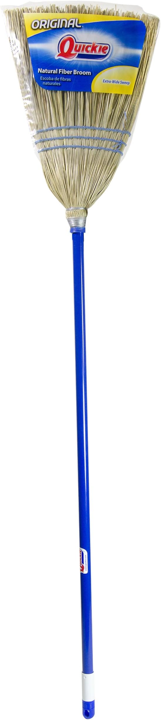 Quickie Natural Fiber Household Broom, For Household Indoor Cleaning Use, Kitchen, Living Room, Family Room Cleaning