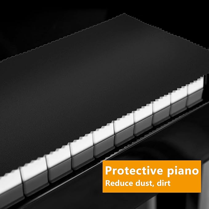 88 Keys Piano Keyboard Black Dust Cover - For Upright Grand Pianos, Digital Pianos and Electronic Keyboards - Protective Key Cover Cloth (2 Packs)