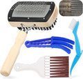 4 Piece AC Cleaning Tool Kit, Includes 1 Dual-Sided Condenser Evaporator Coil Cleaner Brush and 3 Microfiber Cleaning Brushes, Perfect for Air AC, Vent, Refrigerator, Radiator, Repair, and Cleaning