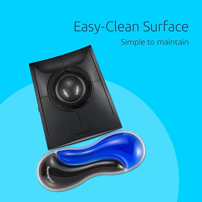 Kensington Slim Duo Gel Mouse Wrist Rest Support Cushion for Low Profile Mice & Trackballs, Ergonomic Mouse Wrist Support for Pain Relief, Comfortable Non-Skid Gel, Blue 7.56" x 2.83" x 0.87" K62439NA