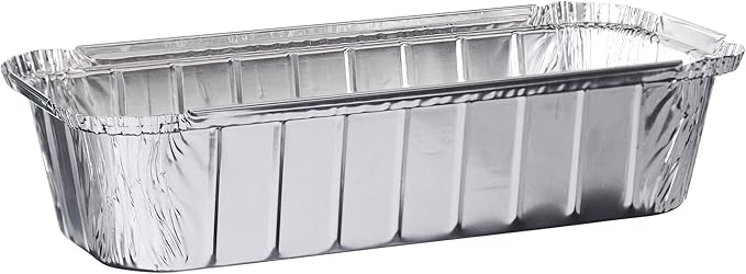 PLASTICPRO [3 Lb 10 Pack Disposable Loaf Pans Aluminum Tin Foil Meal Prep Bakeware - Cookware Perfect for Baking Cakes, Bread, Meatloaf, Lasagna 3 Pound 11'' X 5'' X 2.75''
