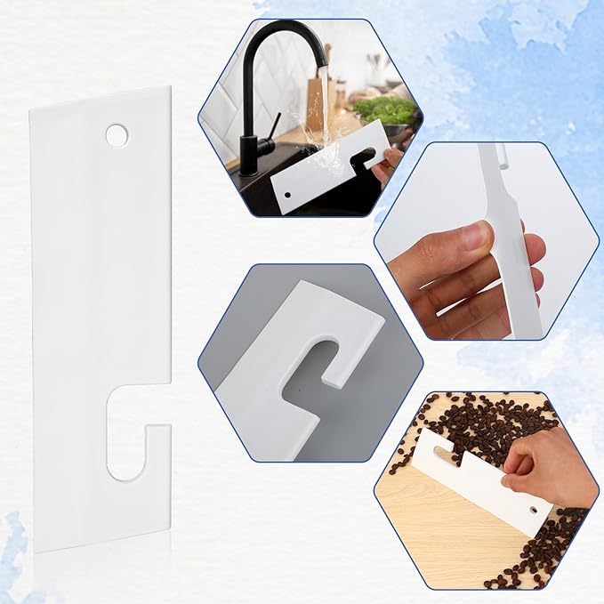 White Silicone Squeegee with Hanging Hook Mini Soft Window Squeegee Shower Small Scraper Squeegee Water Blade Glass Cleaning Squeegee for Shower Doors Mirror Kitchen Countertops Sink Car Windshield