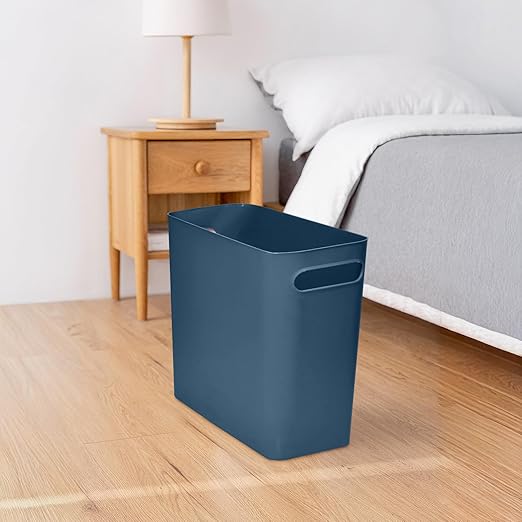 Platic Trash Can - Small Waste basketbin - 1.8 Gallon- for Office,Home,Bathroom,Kitchen - Blue