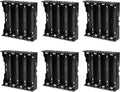 6pcs 18650 Battery Case Holder 4 Slots X 3.7V 18650 Battery Storage Box, in Parallel Black Plastic Batteries Clip Box with Pin for DIY Parallel or Series Circuit PCB Projects