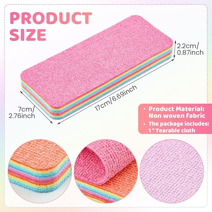 12 Layer Super Microfiber Sponge, Rainbow Multi-Layered Tear-Off Rags, Quick Drying Cellulose Sponges for Cleans Kitchen, Bathroom & More, Durable, Reusable