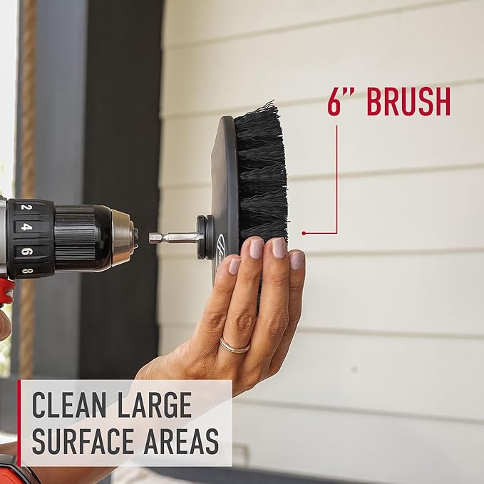 Hoover Hard Bristle Cleaning Brush, 6" Hard Bristle Brush, For Use on Tough Surfaces, Heavy Duty Whole Home Cleaning, Scrubber Brush Drill Attachment for Cleaning