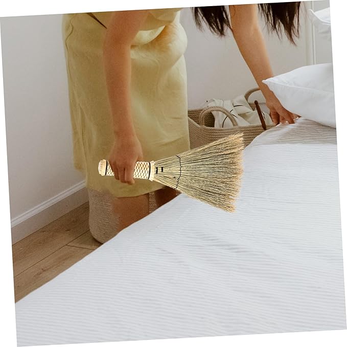 Mini Woven Corn Broom with Short Handle Soft Brush for Sweeping Bedrooms Sofas and Carpets Handmade Cleaning Tool for Indoor and Outdoor Use