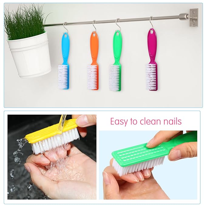 Patelai 15 Pieces Nail Brush Handle Grip for Cleaning Fingernails Toes Scrub Manicure Pedicure(Bright Colors)