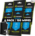 Fortress Electronic Wipes With Microfiber Cloth (25 ct, Pack of 6) To-Go Tech Wipes for Screens, Phones, Keyboards, TV Monitors, Computer Screens, and More [Travel Size] Skin-Safe