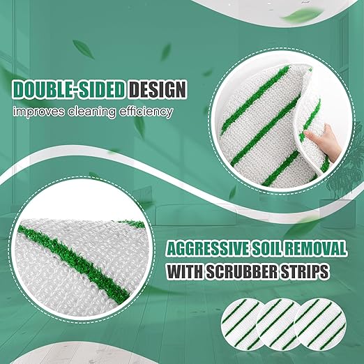 Tioncy 5 Pcs 19 Inches Synthetic Carpet Bonnet Scrubber Brush Carpet Bonnets Pads Commercial Grade Rug Scrubber Abrasion and Absorbency with Cleaning Strips