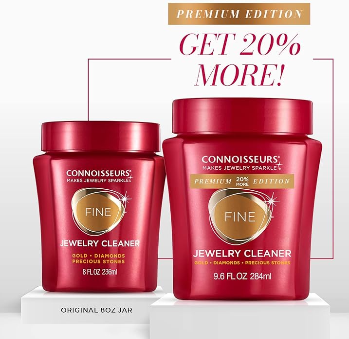 CONNOISSEURS Premium Edition Jewelry Cleaner, Value Size 9.6oz - Pick from Fine, Silver or Delicate Jewelry Cleaner