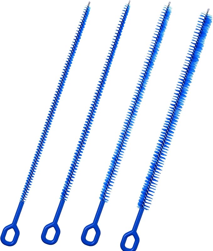 Ouligay 4PCS Straw Brushes for Cleaning Straws 12.4in Extra Long Straw Cleaner Brush with Handle Reusable Cleaning Brushes for Water Bottles Glass Metal Straws (0.31in+0.39in+0.47in)