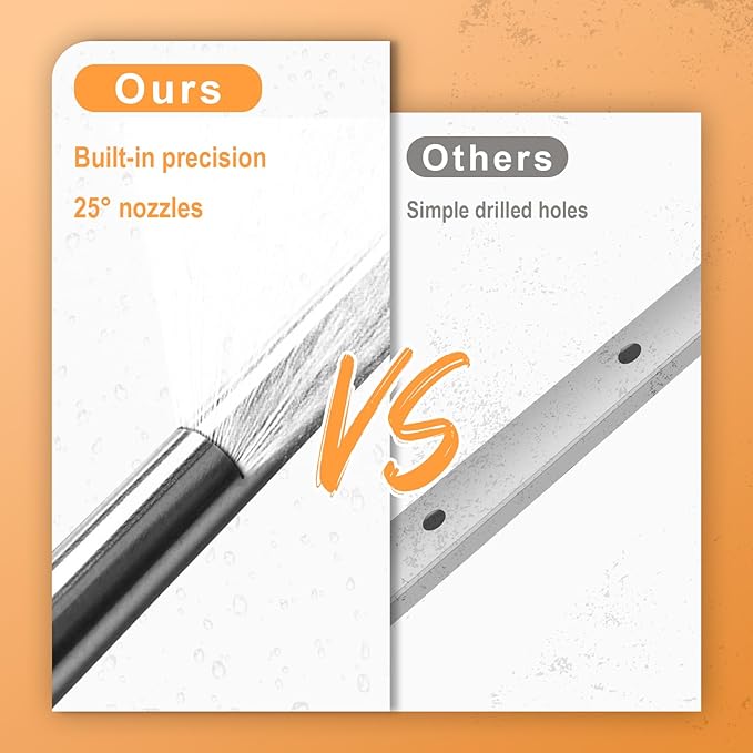 40in Radiator Cleaning Wand,Water and Air Dual-Use 4500 PSI Pressure Washer Tool With 25° Fan Nozzles,4 Brass Connectors,Cleaning Brush,Wrench and Sealing Tape (14 Linear Holes)