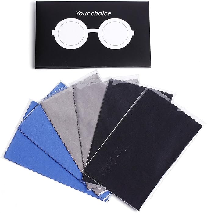 Your Choice Microfiber Cleaning Cloths 6 Pack for Eyeglasses, Camera Lens, Cell Phones, CD, DVD, Computers, Tablets, Laptops, Telescope, LCD Screens and Other Delicate Surfaces Cleaner