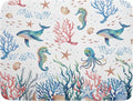 Giwawa Coastal Ocean Dish Drying Mat Seahorse Whales Drainer Rack Mats 18"x24" Absorbent Microfiber Dish Drying Pad Protector for Kitchen Counter