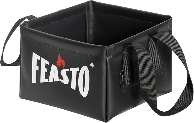 Collapsible Water Bucket for Grill Brush Cleaning & Soaking, Foldable Square Dunk Tank for Steam Grills, Multi-Use Indoor & Outdoor (Bucket Only, No Brush Included), Black
