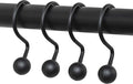 Zenna Home NeverRust Rustproof Aluminum Shower Curtain Hooks, Durable Smooth-Glide Shower Rings for Curtain, Elegant Corrosion-Resistant Shower Rings, Set of 12, Matte Black