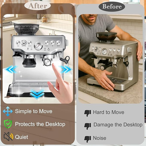 1 Pcs Sliding Mat for Breville Espresso Machine 870XL, with Microfiber Towel and Coffee Brush, Slide Easily,Cleanig Kit, Cafe Accessories,Scratch-Free Movement for Countertop and Keep Machine Clean