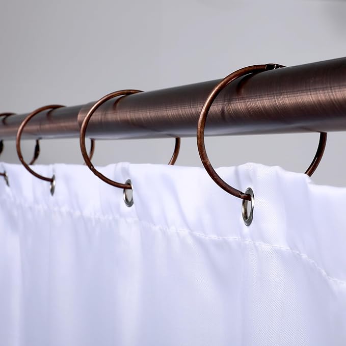 SlipX Solutions Simple Slide Shower Curtain Rings Provide Effortless Gliding on Standard Shower Rods (Rust Resistant, Snap Closure) (24, Oil Rubbed Bronze)